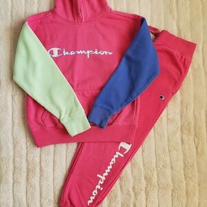 Champion Colorblock Sweatshirt and Joggers Set